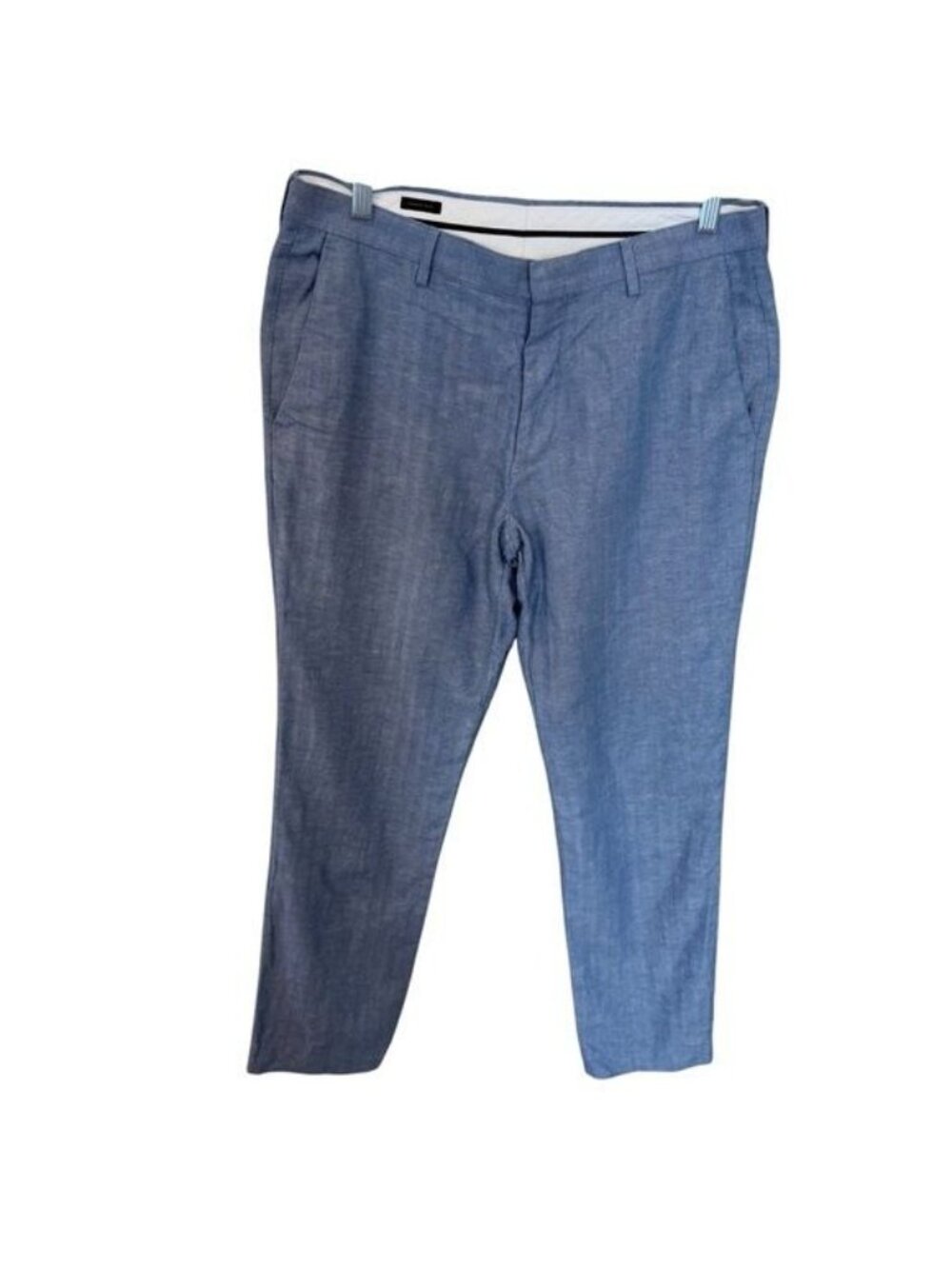 J. Crew Mens Pants Ludow Slim Style Somelos Linen Cotton Blend Size 32 x 30 Blue